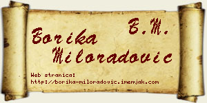 Borika Miloradović vizit kartica